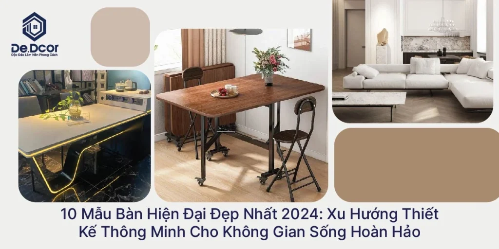 10 Mẫu Bàn Hiện Đại Đẹp Nhất 2024: Xu Hướng Thiết Kế Thông Minh Cho Không Gian Sống Hoàn Hảo