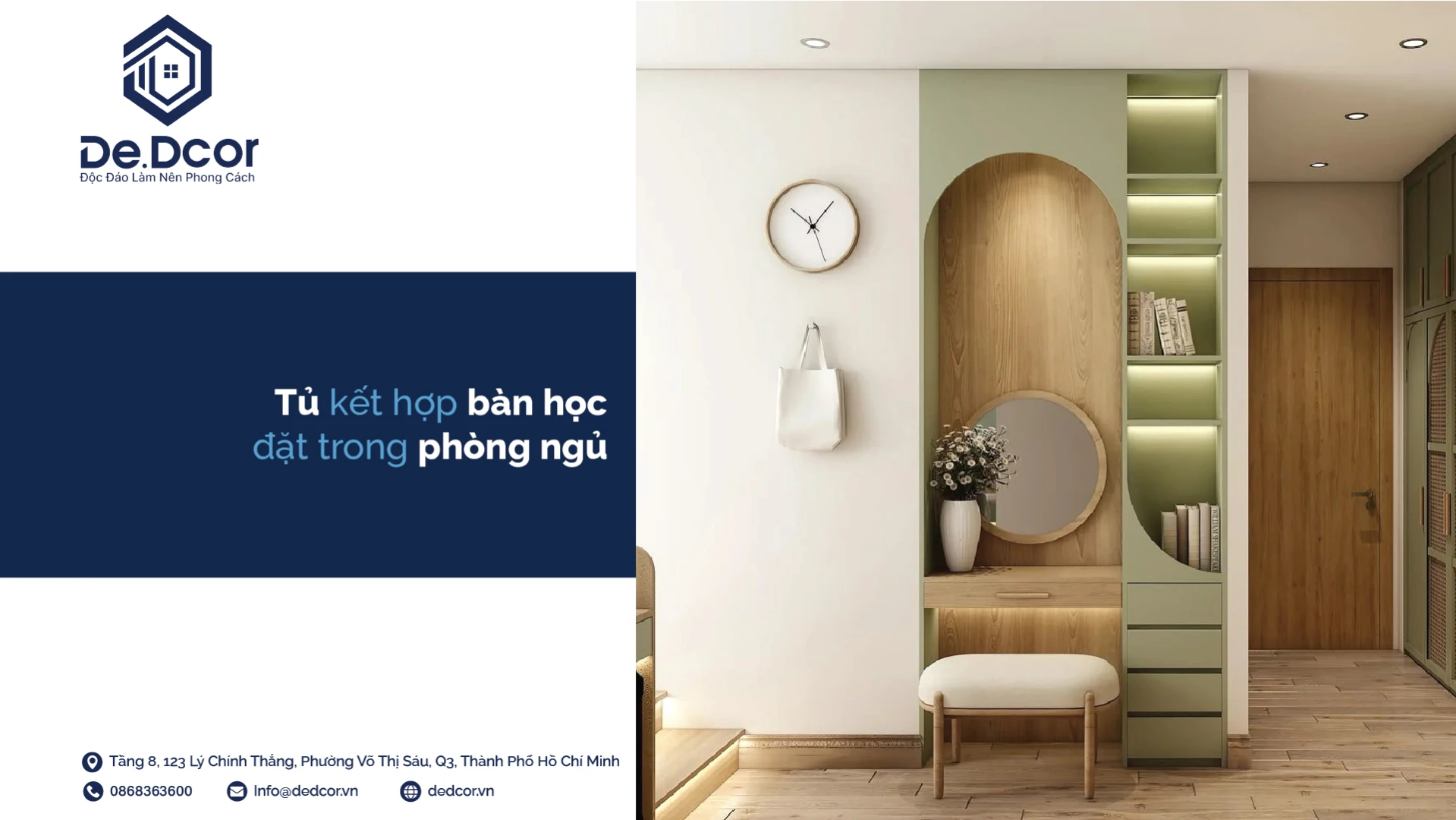 bàn trang điểm đa năng trong phòng ngủ nhỏ