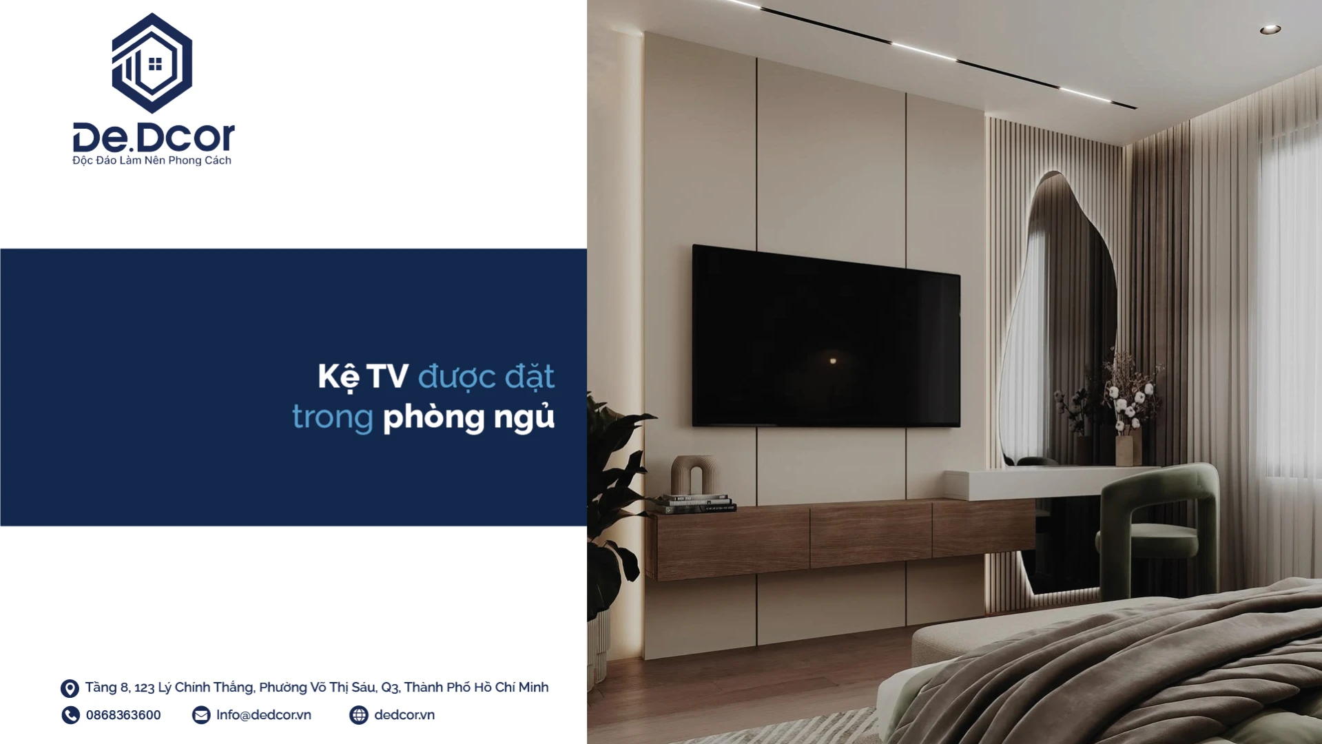 Kệ tivi phòng ngủ chiều cao hợp lý