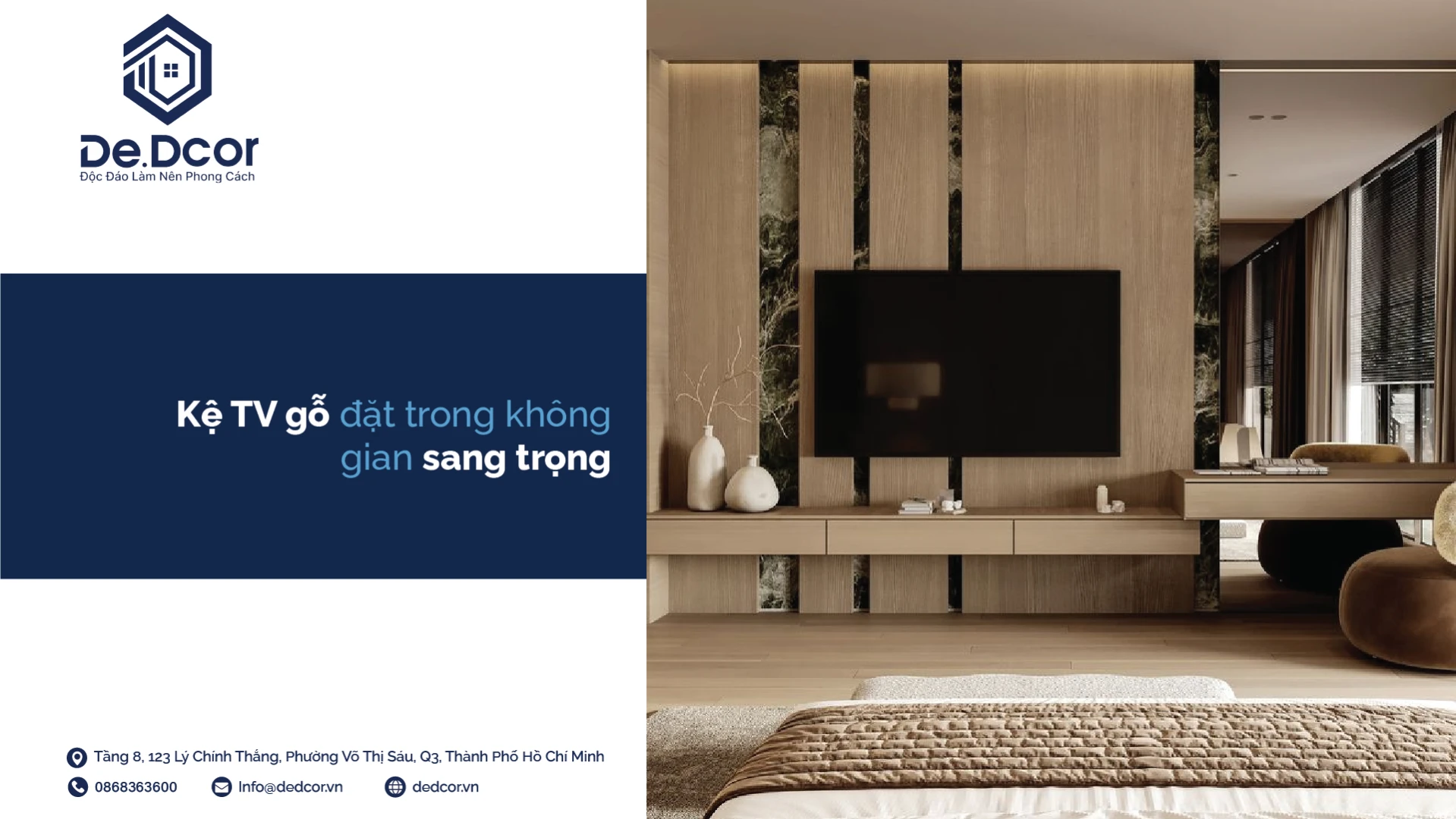 Kệ tivi treo tường sang trọng