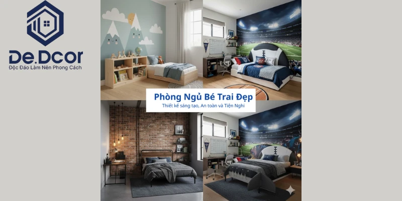 Thiết Kế Phòng Ngủ Bé Trai Đẹp 2025: Sáng Tạo, An Toàn & Tiện Nghi