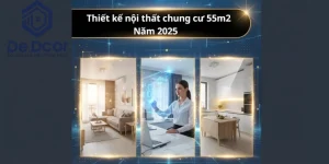 Thiết kế nội thất chung cư 55m2: Cẩm nang A-Z “Hack” rộng không gian