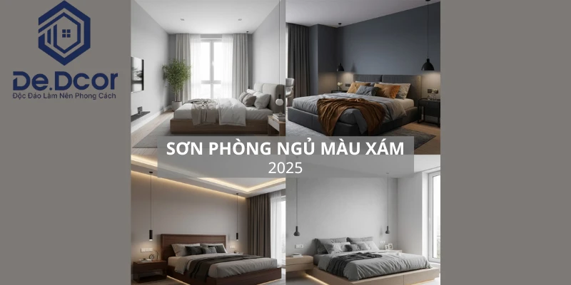 Sơn Phòng Ngủ Màu Xám 2025: 20+ Mẫu Sang Trọng, Tinh Tế