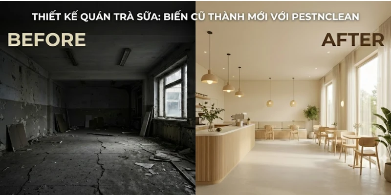Top 20+ Mẫu Thiết kế quán trà sữa Hàn Quốc Đẹp, Hút Khách & Báo Giá 2025