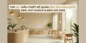 Top 20+ Mẫu Thiết kế quán trà sữa Hàn Quốc Đẹp, Hút Khách & Báo Giá 2025