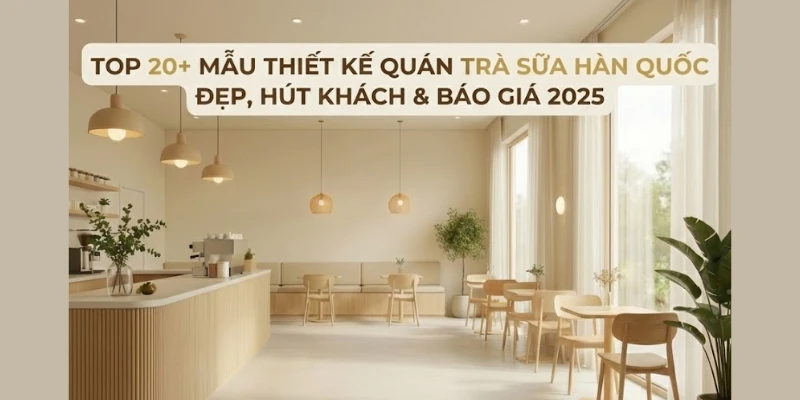 Top 20+ Mẫu Thiết kế quán trà sữa Hàn Quốc Đẹp, Hút Khách & Báo Giá 2025