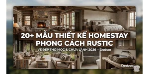 20+ Mẫu Thiết kế Homestay phong cách Rustic: Vẻ đẹp Thô mộc & Chữa lành 2026