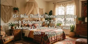 15+ Mẫu Thiết kế Homestay phong cách Bohemian: Tự do, Phóng khoáng & Đậm chất Du mục 2026
