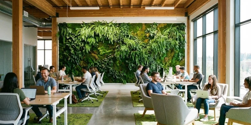 Thiết kế văn phòng xanh (Biophilic): Xả Stress & Tăng năng suất 2026