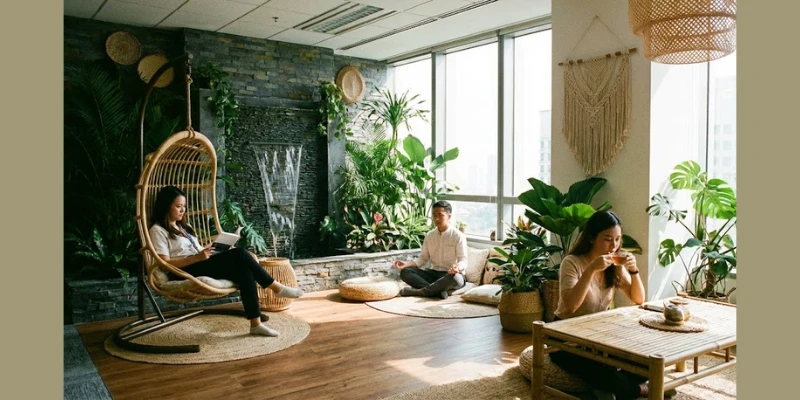 Thiết kế văn phòng xanh (Biophilic): Xả Stress & Tăng năng suất 2026