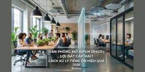 Thiết kế Văn phòng mở (Open Space): Lợi bất cập hại? Cách xử lý tiếng ồn hiệu quả 2026
