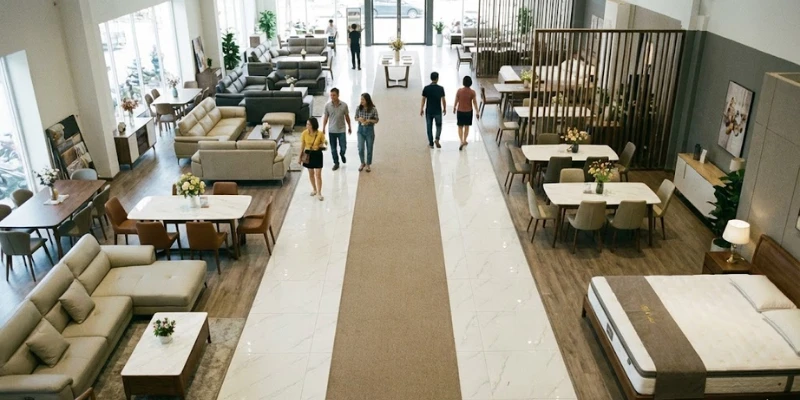 Thiết kế Showroom Toàn diện 2026: Nghệ thuật Bán hàng bằng Không gian & Trải nghiệm
