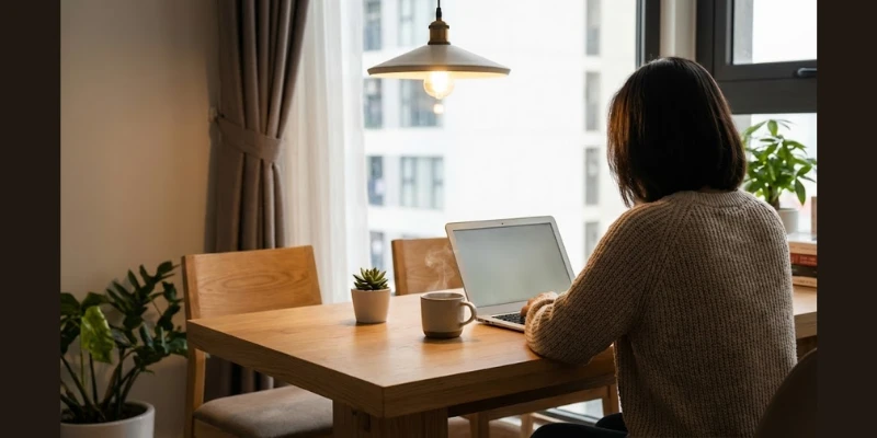 Thiết kế phòng làm việc tại nhà 2026: Setup Home Office chuẩn không gian Cafe 1 Thiết kế phòng làm việc tại nhà 2026: Setup Home Office chuẩn không gian Cafe
