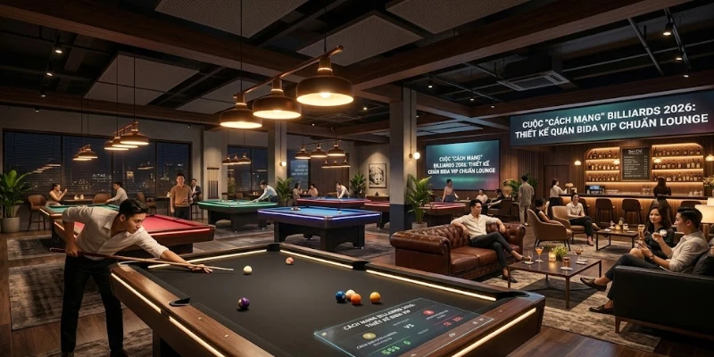 Cuộc "Cách mạng" Billiards 2026: Thiết Kế Quán Bida VIP Chuẩn Lounge