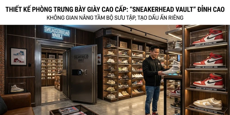 Thiết Kế Phòng Trưng Bày Giày Cao Cấp: "Sneakerhead Vault" Đỉnh Cao