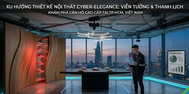 Xu Hướng Thiết Kế Nội Thất Cyber-Elegance 2026: Viễn Tưởng & Thanh Lịch
