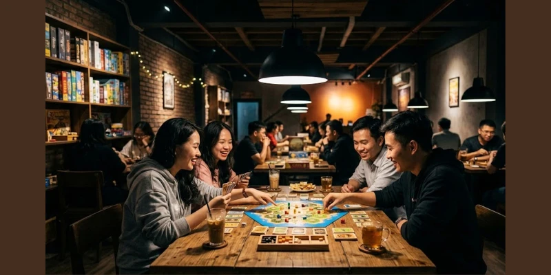 Thiết Kế Quán Cafe Boardgame 2026: Tối Ưu Ánh Sáng & Nội Thất