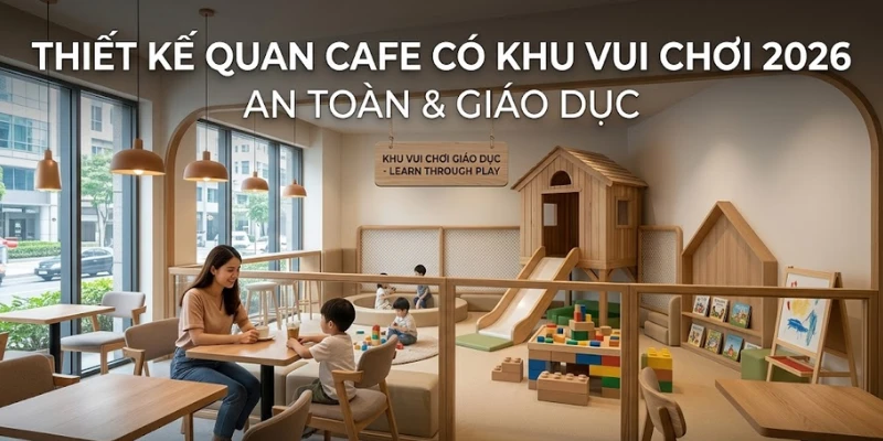 Thiết Kế Quán Cafe Có Khu Vui Chơi 2026: An Toàn & Giáo Dục