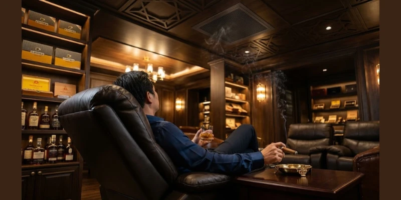 Thiết Kế Phòng Golf 3D Tại Gia & Cigar Lounge Biệt Thự