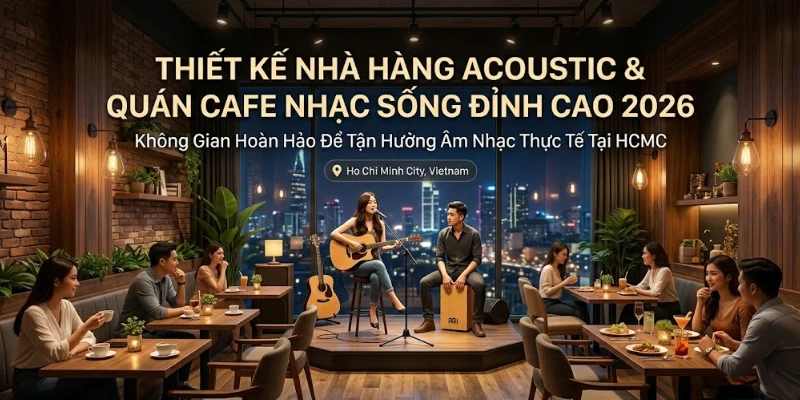 Thiết Kế Nhà Hàng Acoustic & Quán Cafe Nhạc Sống Đỉnh Cao 2026