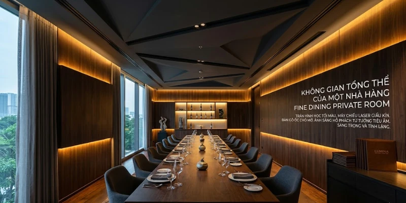 Thiết Kế Nhà Hàng Fine Dining 3D Mapping 2026 : Bùng Nổ Đa Giác Quan