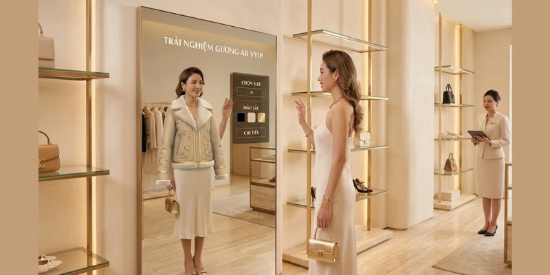 Thiết Kế Showroom Công Nghệ Phygital 2026: Kỷ Nguyên Bán Lẻ AR 1 Thiết Kế Showroom Công Nghệ Phygital 2026: Kỷ Nguyên Bán Lẻ AR