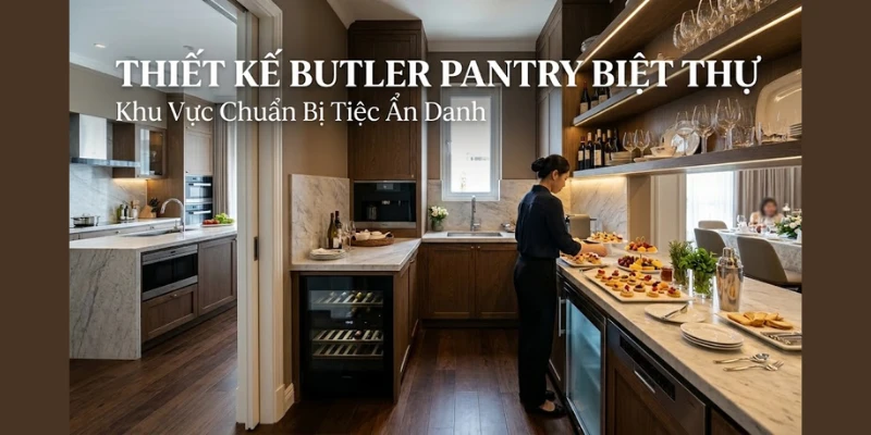 Thiết Kế Butler Pantry Biệt Thự: Khu Vực Chuẩn Bị Tiệc Ẩn Danh