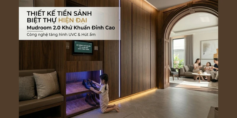 Thiết Kế Tiền Sảnh Biệt Thự Hiện Đại: Mudroom 2.0 Khử Khuẩn Đỉnh Cao