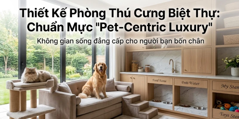 Thiết Kế Phòng Thú Cưng Biệt Thự: Chuẩn Mực "Pet-Centric Luxury"