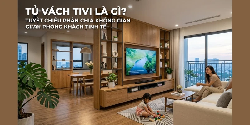 Tủ Vách Tivi Là Gì? Tuyệt Chiêu Phân Chia Không Gian Phòng Khách Tinh Tế