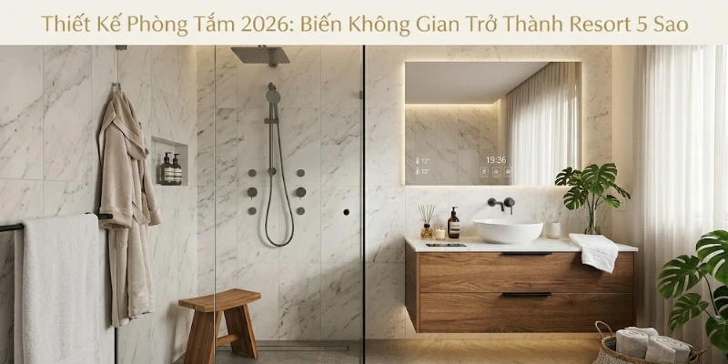 Thiết Kế Phòng Tắm 2026: Biến Không Gian Trở Thành Resort 5 Sao