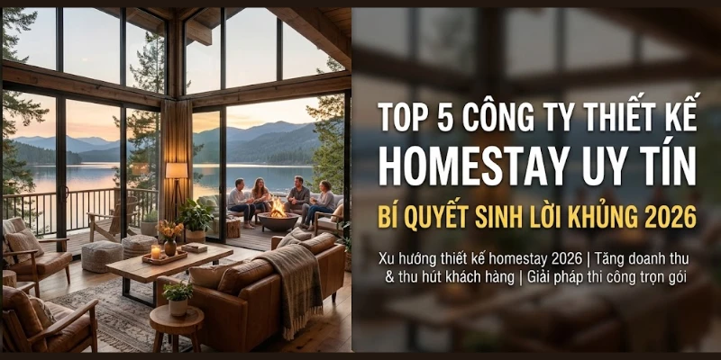 Top 5 Công Ty Thiết Kế Homestay Uy Tín: Bí Quyết Sinh Lời Khủng 2026