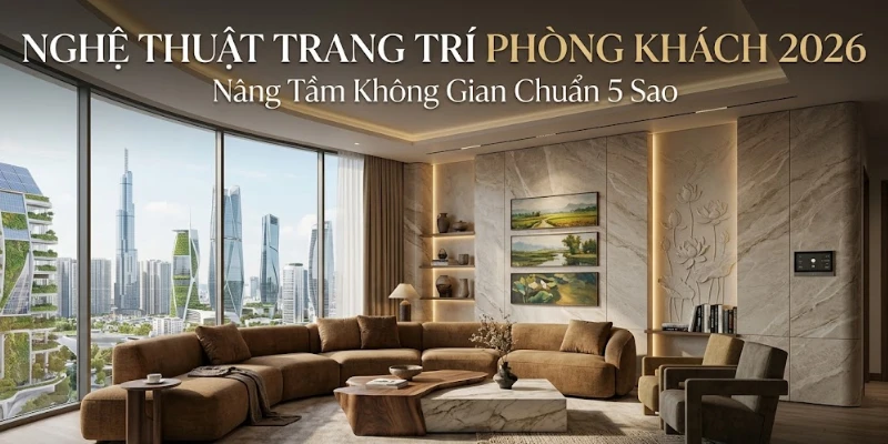 Nghệ Thuật Trang Trí Phòng Khách 2026: Nâng Tầm Không Gian Chuẩn 5 Sao