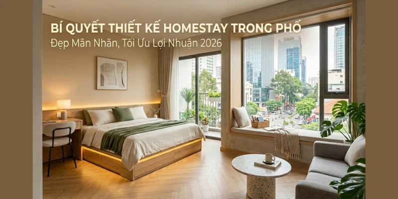 Bí Quyết Thiết Kế Homestay Trong Phố Đẹp Mãn Nhãn, Tối Ưu Lợi Nhuận 2026