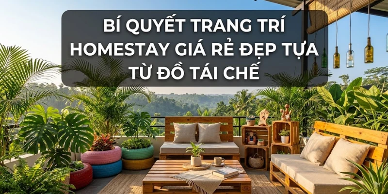 Bí Quyết Trang Trí Homestay Giá Rẻ Đẹp Tựa Resort Từ Đồ Tái Chế