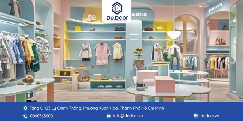 Thiết Kế Shop Thời Trang Trẻ Em: Không Gian Kẹo Ngọt Đốn Tim Mẹ & Bé