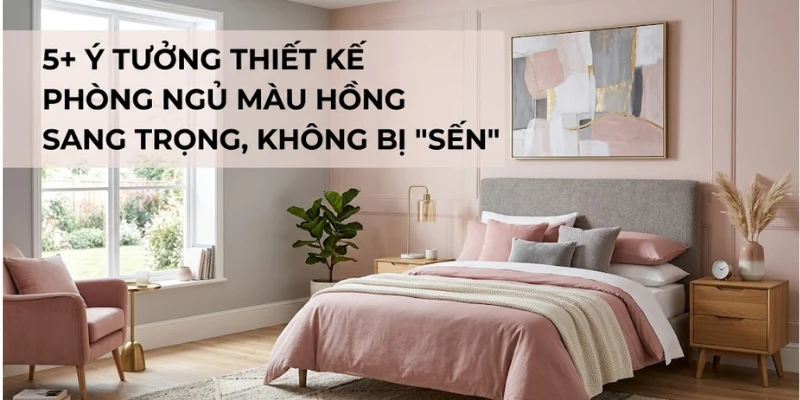 5+ Ý Tưởng Thiết Kế Phòng Ngủ Đẹp Màu Hồng Sang Trọng, Không Bị “Sến”