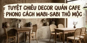 Tuyệt Chiêu Decor Quán Cafe Phong Cách Wabi-Sabi Thô Mộc