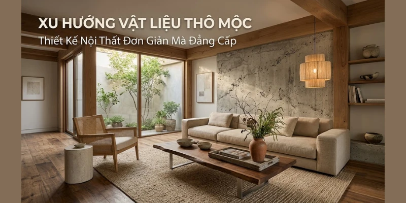 Xu Hướng Vật Liệu Thô Mộc: Thiết Kế Nội Thất Đơn Giản Mà Đẳng Cấp