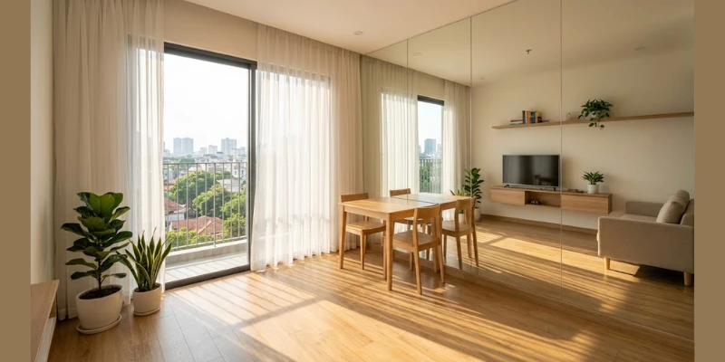 Bí Quyết Phối Màu Đơn Sắc & Ánh Sáng: Decor Căn Hộ Nhỏ Đẹp