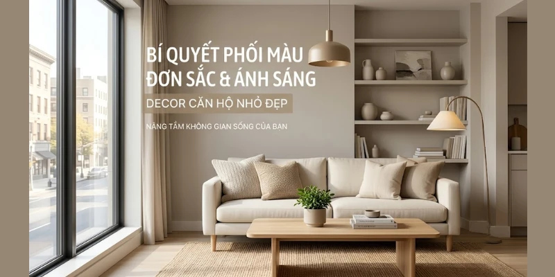 Bí Quyết Phối Màu Đơn Sắc & Ánh Sáng: Decor Căn Hộ Nhỏ Đẹp