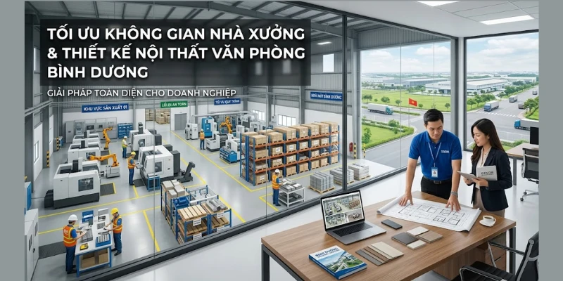 Tối Ưu Không Gian Nhà Xưởng & Thiết Kế Nội Thất Văn Phòng Bình Dương