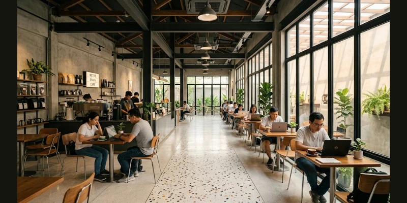 Thiết Kế Quán Cafe Hiện Đại: Tuyệt Chiêu Tối Ưu “Diện Tích Hiệu Quả”