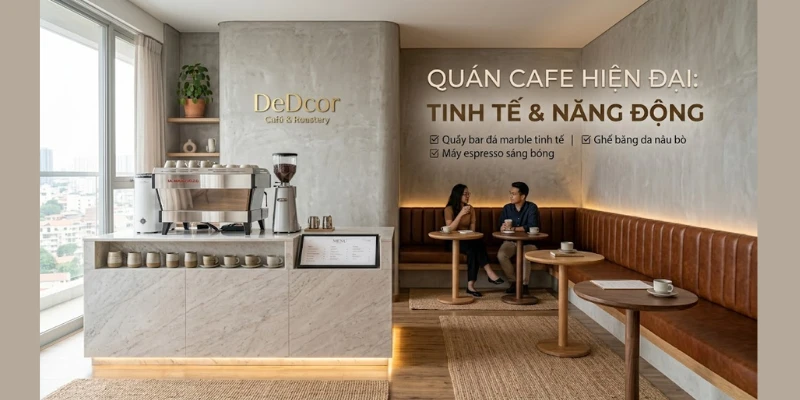 Thiết Kế Quán Cafe Hiện Đại: Tuyệt Chiêu Tối Ưu “Diện Tích Hiệu Quả”