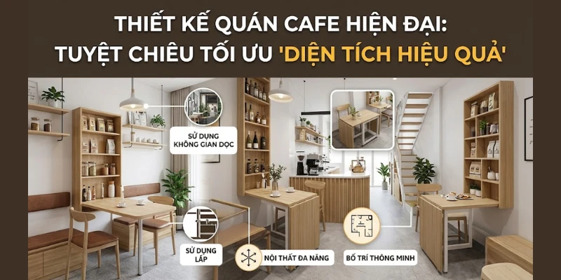 Thiết Kế Quán Cafe Hiện Đại: Tuyệt Chiêu Tối Ưu “Diện Tích Hiệu Quả”