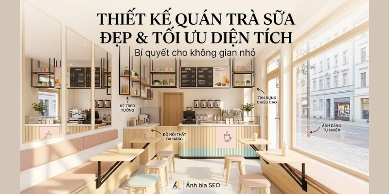 Thiết Kế Quán Trà Sữa Đẹp: Bí Quyết Tối Ưu “Diện Tích Hiệu Quả”
