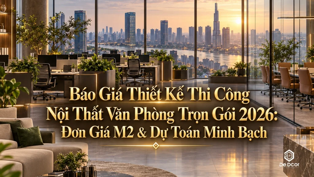 Báo Giá Thiết Kế Thi Công Nội Thất Văn Phòng Trọn Gói 2026: Đơn Giá M2 & Dự Toán Minh Bạch