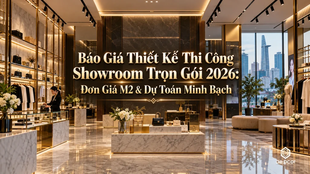 Báo Giá Thiết Kế Thi Công Showroom Trọn Gói 2026: Đơn Giá M2 & Dự Toán Minh Bạch
