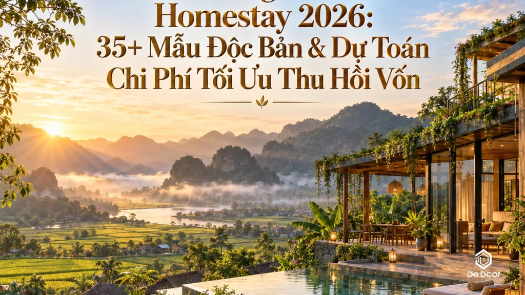 Cẩm Nang Thiết Kế Homestay 2026: 35+ Mẫu Độc Bản & Dự Toán Chi Phí Tối Ưu Thu Hồi Vốn