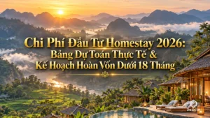 Chi phí đầu tư homestay 2026 - Bảng dự toán chi tiết DeDcor